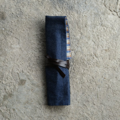 POCHETTE COUTEAUX • DENIM & BRUN